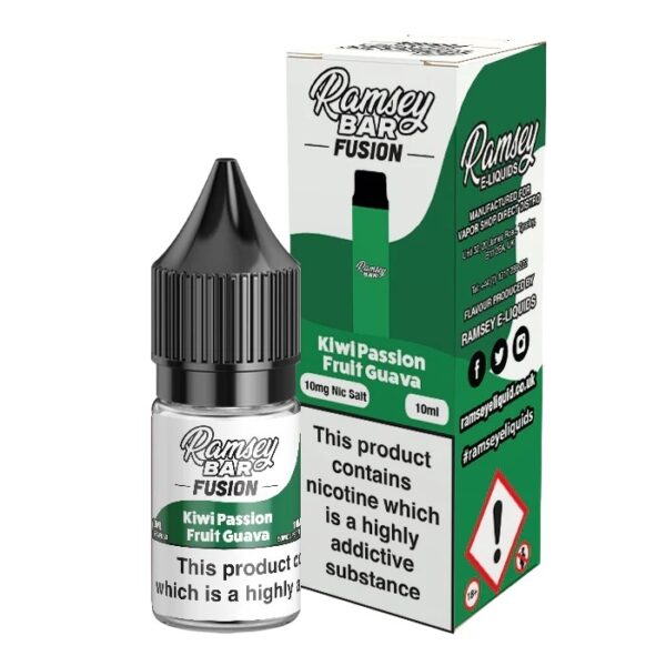 KIWI PASSION FRUIT GUAVA BAR FUSION 10ML NIC SALT RAMSEY